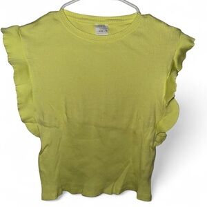 Zara kids Lime Ribbed Knit Top